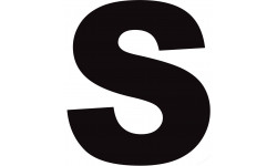 Lettre S noir sur fond blanc (20x17.8cm) - Sticker/autocollant